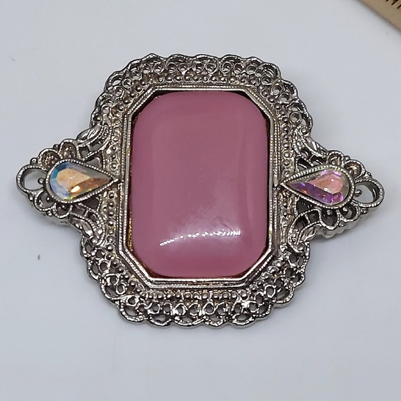 Vintage 1928 Pink Stone Aurora Borealis Brooch - Picture 1 of 4